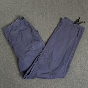 US Military Cargo Pants Mens Large Blue Ripstop Adjustable Waist Army Tactical